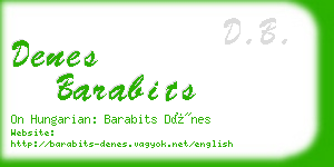 denes barabits business card